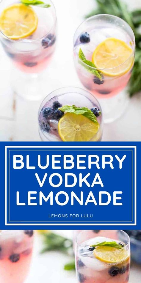 Blueberry Drinks, Blueberry Vodka, Belvedere Vodka, Summertime Cocktail, Blueberry Mint, Vodka Lemonade, Lemon Drop Martini, Lemonade Cocktail, Food Types