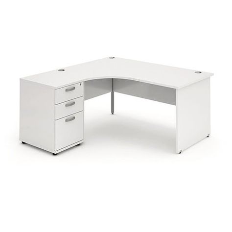 Impulse L-Shape Desk Home Loft Concept Orientation: Left, Colour: White, Size: 73cmH x 180cm W x 80cmD Gaming Table Design, Home Office Uk, Compact Computer Desk, Desktop Table, Study Table Designs, L Shape Desk, Gaming Table, Homestead Living, Executive Desk