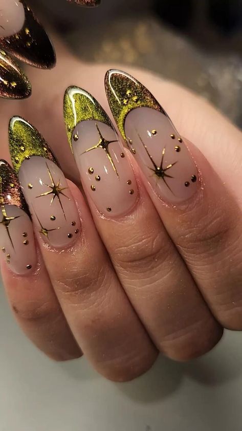 Cat eye frenchie Nails Unique Design, Nye Nails, Witchy Nails, Nails Unique, Nail Techniques, Nail Time, Vintage Nails, Stunning Nail Designs, Dope Nail Designs