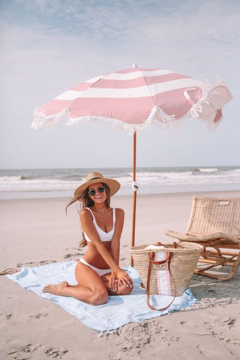 Happy Friday! Caitlin Covington, Southern Curls And Pearls, Ocean Isle Beach, Beach Umbrella, Shooting Photo, Beach Poses, Beach Photoshoot, Tarzan, Beach Bum