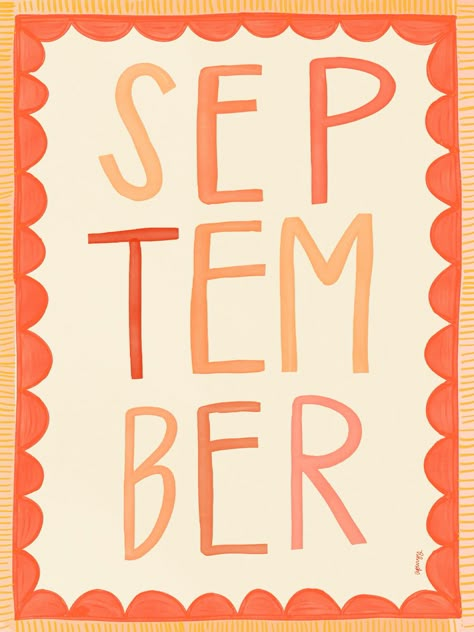 #september #newmonth Grey November I've Been Down Since July, September Typography, May Aesthetic Month, Iphone Wallpaper Widget Ideas, September Lettering, September Illustration, Iphone Wallpaper Widget, Wallpaper School, Monthly Aesthetic