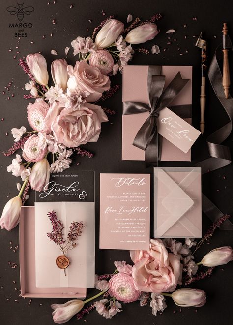 Are you dreaming of a romantic and elegant wedding? Look no further than our exquisite collection of wedding invitations. Our Romantic Blush Pink Box Wedding Invitation Suite is perfect for couples who want to set the tone for a truly magical day. With its soft blush pink color and delicate details, this invitation suite is sure to impress your guests. For those looking for a touch of sophistication, our Elegant Heather Wedding Invites are the ideal choice. These invitations feature a beautiful Romantic Wedding Stationery, Stylish Wedding Invitation, Box Wedding Invitations, Chic Wedding Invitations, Bespoke Wedding Invitations, Acrylic Wedding Invitations, Wedding Invitations Romantic, Handmade Wedding Invitations, Printing Wedding Invitations