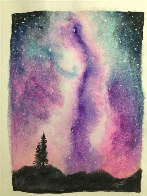 Night Sky Tattoo, Tattoo Sky, Night Trees, Sky Tattoo, Tattoos Nature, Tattoo Watercolor, Photography Night, Geometric Nature, Sunrise Art