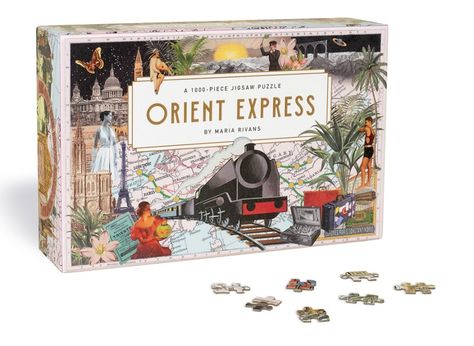 Orient Express (Puzzle) | ABRAMS Collage Landscape, Christmas Promotion, Orient Express, Classic Card, Free Boxes, 1000 Piece Jigsaw Puzzles, Collage Artists, Trieste, Halloween Birthday