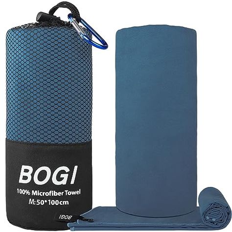 BOGI Microfiber Travel Sports Towel-Quick Dry Towel, Soft Lightweight Microfiber Camping Towel Absorbent Compact Travel Towel for Camping Gym Beach Bath Yoga Swimming Backpacking (M:40''x20''-Nblue) Blanket On Wall, Sports Towel, Camping Towel, Gym Towel, Beach Bath, Travel Sports, Sport Towel, Quick Dry Towel, Travel Towel