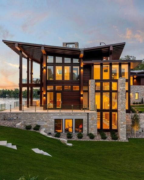 John Kraemer & Sons on Instagram: "A stunning Architectural detail at our Lake Minnetonka Organic Modern project… The butterfly roof system 🦋 🦋 🦋 . @jkandsons @murphycodesign @eminentinteriordesign @themarvinbrand @southviewdesign @admitonehomesystems @spacecrafting_photography . . . . #jkandsons #architecture #design #luxury #luxurylifestyle #luxuryhomes #luxuryhome #lake #lakeminnetonka #lakehouse #lakehome #lakehomes #lakeliving #lakelifestyle #lakelife #luxuryliving #modern #modernarchite Butterfly Roof Architecture, Butterfly Roof House Modern Homes, Lake Lifestyle, Butterfly Roof, Lake Minnetonka, Retreat House, Retreat Center, Lake Living, Roofing Systems