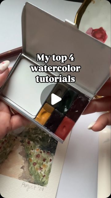 Bree Copley on Instagram: "“The fastest way to know if something will work for you…. Is to TRY IT!” These are my top 4 watercolor tutorials for September so far.  Im curious to know which ones you have tried. Or let me know which one number is at the top of your list to try and I’ll send you the video so you can save it for later!   I have really been enjoying sharing these mini tutorials each week with you and I hope you have too.  And as always thank you for sharing with others who love to paint or with those who want to learn! 💛" Best Watercolor Paints For Beginners, Beginner Watercolor Tutorial, Watercolor Poppies Tutorial, Mini Watercolor Painting, Watercolour Tutorials Beginner, Beginning Watercolor Tutorials, Watercolor Tutorial Beginner, Mini Watercolor Paintings, Watercolor Techniques Tutorial