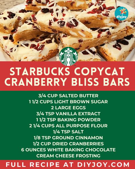 Starbucks Cranberry Bliss Bars Copycat, Copycat Cranberry Bliss Bars, Bliss Bars Recipe, Cranberry Bars Recipe, Starbucks Cranberry Bliss Bars, Starbucks Cranberry Bliss, Cranberry Bliss Bars Recipe, Bars At Home, Cranberry Bliss Bars Starbucks