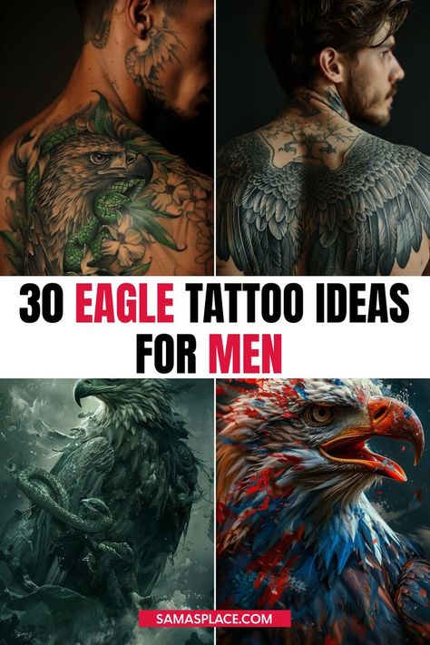 Eagle tattoo ideas for men featuring designs symbolizing strength and freedom. Eagle Tattoo Ideas For Men, An Eagle Tattoo, Eagle Tattoo Ideas, Eagle Back Tattoo, Eagle Tattoo Design, Bold Eagle, Tattoo Ideas For Men, Eagle Tattoos, Eagle Tattoo