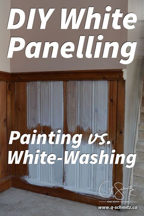 We have a lot of wood panelling in our basement that I would like to lighten up. But I can�t decide on painting vs. whitewashing panelling and the brick we have. Whitewash Paneling, Whitewash Knotty Pine Walls, White Washed Wood Paneling, Wood Paneling Walls, Painting Over Paneling, Paneling Walls, Wood Paneling Makeover, Knotty Pine Paneling, Knotty Pine Walls