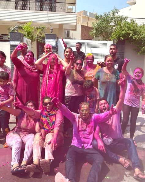 Colour smash with family!! #holi2024❤️🧡💛💚💙💜 ❤️🧡💛💚💙💜 On Instagram, Quick Saves, Instagram