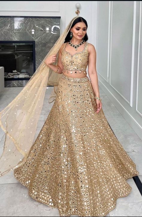 Lehenga Shopping, Desi Couture, Embroidery Dupatta, Blouse Lehenga, Gold Lehenga, Indian Wedding Lehenga, Brocade Blouse, Zari Embroidery, Lehenga Skirt