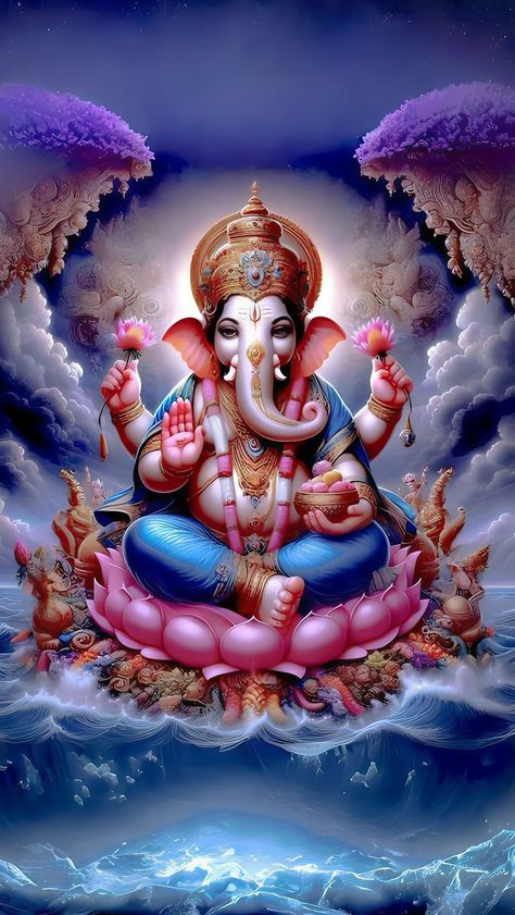 ഗണപതി ഭഗവാൻ, Buddha Background, गणेश जी, Ganesha God, Photos Of Ganesha, Khmer Tattoo, Horse Background, Shri Ganesh Images, Lotus Flower Art