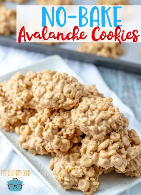 No Bake Avalanche Cookies, Avalanche Cookies, Cookies Video, Honey Nut Cheerios, Country Cook, The Country Cook, Honey Nut, Bake Cookies, Caramel Popcorn