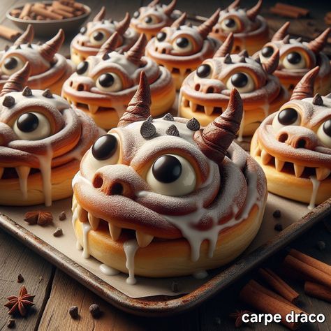 Fantasy Inspired Food, Fantasy Pastries, Midevil Foods, Food Dragons Art, Fantasy Sweets, Halloween Nibbles, Medieval Fantasy Aesthetic Food, Baking Images, Dragon Food