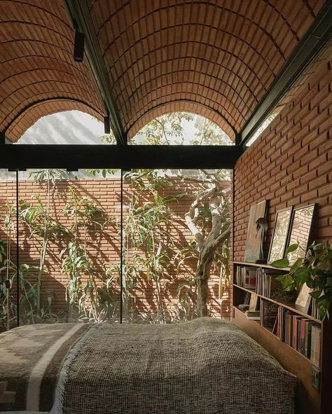 designboom magazine (@designboom) • Instagram photos and videos Brick Roof, Brick Arch, Brick Architecture, Natural Ventilation, Concrete Wall, Vaulting, Contemporary Architecture, Open Air, Outdoor Bed