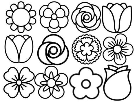 Simple Flower Drawing, Headband Crafts, Flower Henna, Floral Doodle, Flower Drawing Design, Flower Outline, Beadwork Designs, Doodle Inspiration, Cool Pencil Drawings