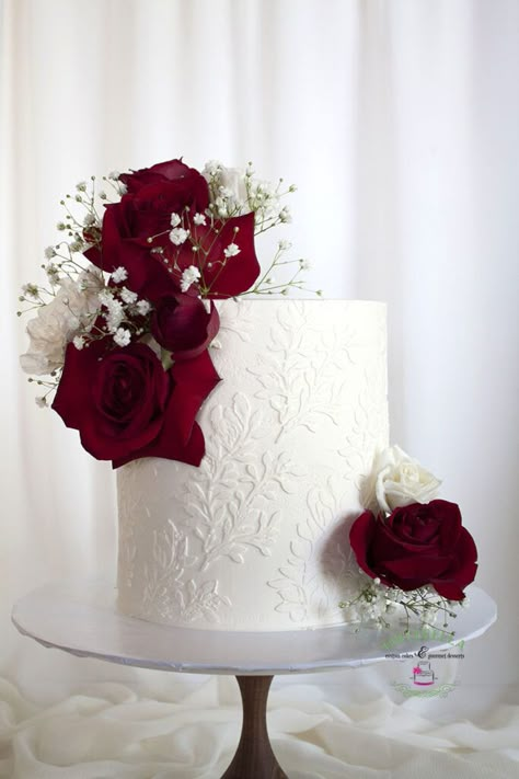 Red Rose Wedding Cake, Henna Cake, Buttercream Wedding Cakes, Red Velvet Wedding Cake, Wedding Cake Simple Elegant, Classy Birthday, 4 Tier Wedding Cake, Boho Wedding Cake, Floral Cake Topper