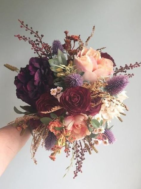 Autumn Flower Bouquet, Bridal Bouquet Burgundy, Rustic Bridal Bouquet, Wedding Bouquet Rustic, Bouquet Burgundy, Silk Flower Bridal Bouquet, Bouquet Champetre, Fall Wedding Bouquet, Blush Bouquet Wedding