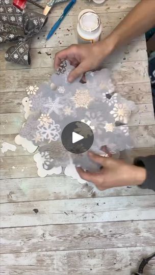 Dollar Tree Snowflakes Diy, Dollar Tree Wood Snowflake, Wooden Snowflakes Painted, Dollar Tree Wooden Snowflake, Dollar Tree Snowflake Crafts, Dollar Tree Snowflakes, Painting Snowflakes, Girl Craft, Hobby Lobby Crafts