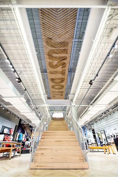 Interview Insider: How to Get Hired at Nike Nike Retail, Desain Pantry, Signage Wayfinding, Digital Services, Retail Interior, Wayfinding Signage, Environmental Design, Store Interior, Environmental Graphics