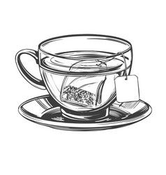 Green tea cup tea and teapot isolated on white Vector Image Teapot Drawing, Abstract Watercolor Tutorial, Tea Cup Drawing, Cup Drawing, Tea Tattoo, Tea Journal, Illustration Realistic, Tea Cup Art, Cup Tattoo