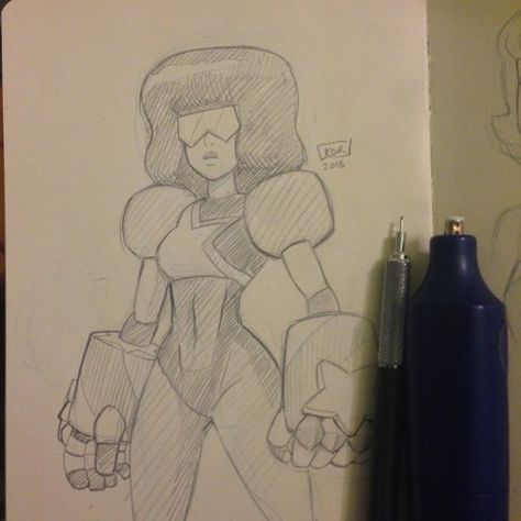 Garnet from  Steven Universe How To Draw Steven Universe Style, Garnet Aesthetic, Drawing Ideas Steven Universe, Steven Universe Graduation Cap, Steven Universe Garnet Tattoo, Steven Universe Tattoo Ideas Garnet, Garnet Drawing, Steven Universe Sketches, Steven Universe Doodles