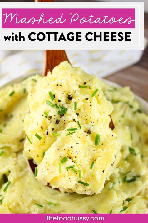 Roasted Garlic Mashed Potatoes with Cottage Cheese are my new favorite way to make mashed taters! They've got that creamy texture and are so full of rich flavor from the roasted garlic! Cottage cheese might seem odd - but trust me - this secret ingredient works! via @foodhussy Mashed Potatoes With Cottage Cheese, Cottage Cheese Mashed Potatoes, Cottage Cheese Potatoes, Russet Mashed Potatoes, Mashed Potatoes From Scratch, Cottage Cheese Muffins, Mashed Red Potatoes, Butter Mashed Potatoes, Oven Meals