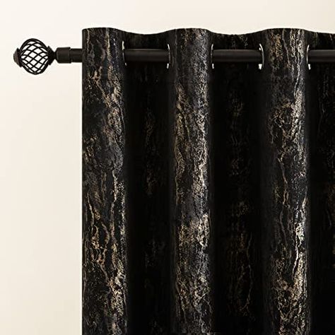 Curtains Living Room Black, Black Velvet Curtains, Living Room Black, Insulated Curtains, Room Black, Bedroom Curtains, Black Curtains, Curtains Living, Drapes For Living Room