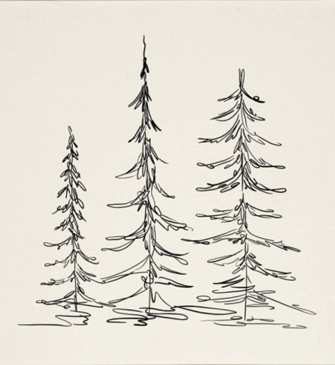 Coniferous Trees Drawing, Evergreen Trees Drawing, Sequoia Tree Drawing, Tree Sketches Simple, Tree Forest Drawing, Pine Tree Sketch, Trees Drawing, Tree Drawing Simple, Pine Tree Drawing