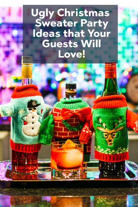 🎄👒 Make your holiday party the talk of the town with these Christmas Ugly Sweater Party Ideas that your guests will adore! Get ready to create memories that will last a lifetime with these easy and fun ideas! Follow us for more! ✨ Tacky Sweater Christmas Party, Ugly Sweater Party Ideas, Ugly Christmas Sweater Party Ideas, Sweater Party Ideas, Christmas Ugly Sweater Party, Unique Birthday Party Themes, Tacky Christmas Sweater, Birthday Party Decorations Diy, Christmas Ugly Sweater