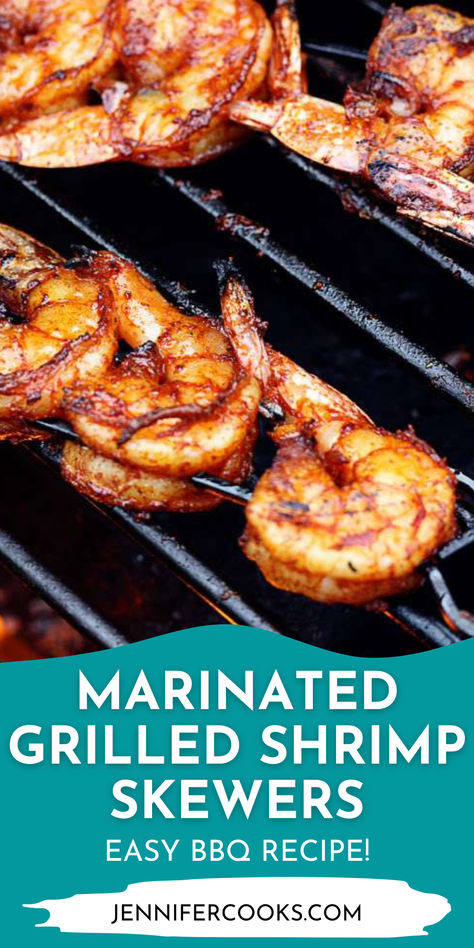 Fire up the grill and savor the deliciousness of Marinated Grilled Shrimp Skewers! These Barbecue Grilled Shrimp Skewers are an easy-to-make, healthy recipe that's perfect for any occasion. Marinated to perfection and bursting with flavor, these skewers make a fantastic main dish for your next outdoor gathering or weeknight dinner. Whether you're hosting a BBQ or simply enjoying a family meal, this quick and tasty recipe will become a go-to favorite. Get ready to impress with every bite! Easy Grilled Shrimp Recipes, Marinated Grilled Shrimp, Grilled Skewers, Grilled Vegetable Skewers, Shrimp Bbq Recipes, Easy Bbq Recipes, Bbq Pork Recipes, Grilled Shrimp Skewers, Grilled Food