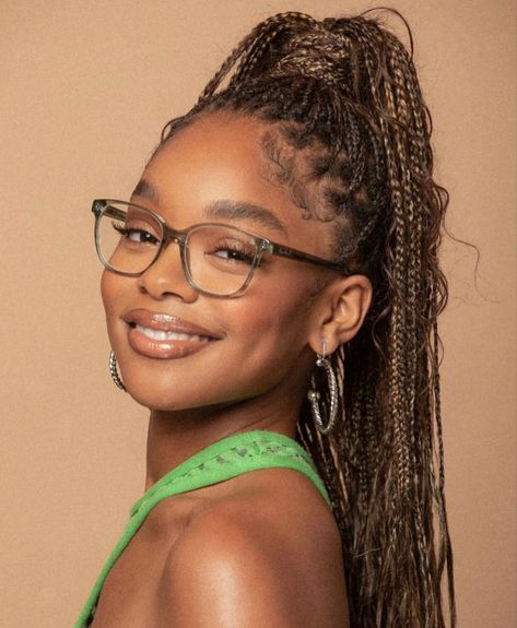 Marsai Martin Hairstyles, Marsai Martin, Glasses Collection, Vacation Hairstyles, Cute Box Braids Hairstyles, Protective Hairstyles Braids, The One And Only, Black Girls Hairstyles, Brown Skin