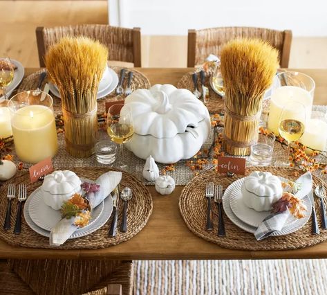 18 Must-Have Hosting Essentials for Every Fall Gathering | Hunker Wheat Bundle, Hosting Essentials, Appetizer Plates Set, Autumn Table, Easy Thanksgiving, Appetizer Plates, White Pumpkins, Thanksgiving Table, Thanksgiving Dinner