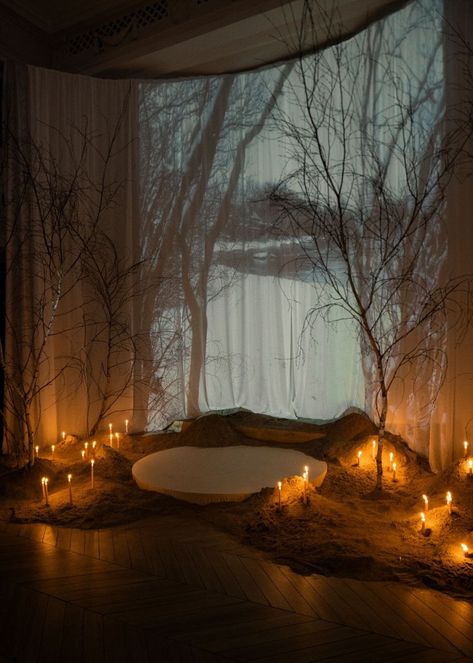 Whimsical Stage Design, Ethereal Set Design, Heaven Stage Design, Wedding Projector Ideas Receptions, Stage Set Design Ideas, Mini Stage Design, Event Lighting Ideas, Simple Stage Design, Led Stage Design