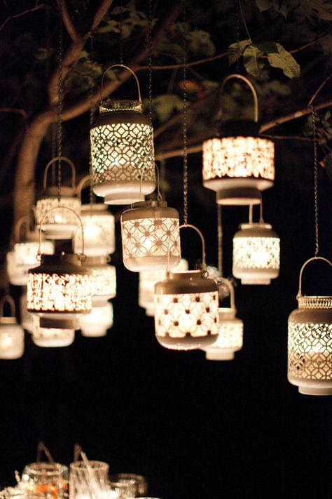 Small lanterns lit over candy table for wedding. Candy Table For Wedding, Table For Wedding, House Elements, Lantern Decor, Mini Lanterns, Small Lanterns, Lantern Wall, Candy Table, Lovely Things