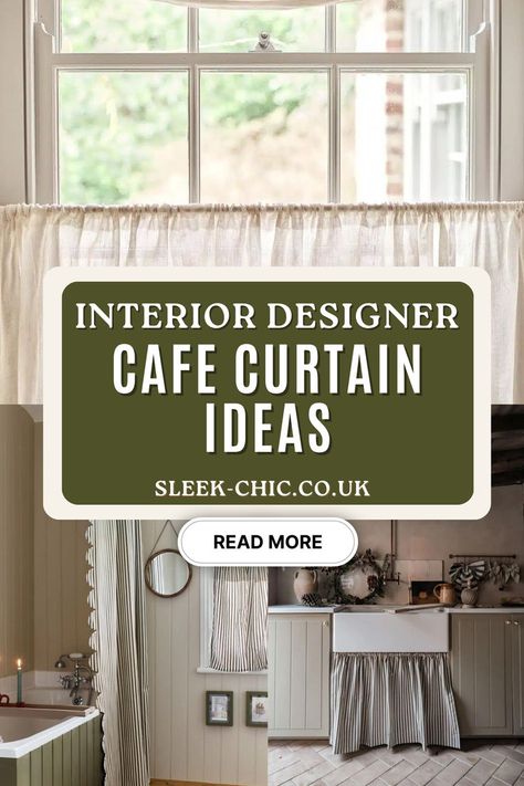 Also known as ‘French cafe curtains’ or ‘Bistro curtains’, despite their history of use dating back to the 19th century in French bistros and cafes, they have made a recent revival and are set to become ever popular in interiors in 2024. We sought the expertise of an interior designer to learn everything there is to know about how you can seamlessly integrate cafe curtains into your interior. Kitchen Bistro Set, Bistro Curtains, French Bistro Kitchen, Cafe Curtains Kitchen, Bistro Kitchen, Curtains Ideas, Paris Home, French Cafe, Shaker Cabinets