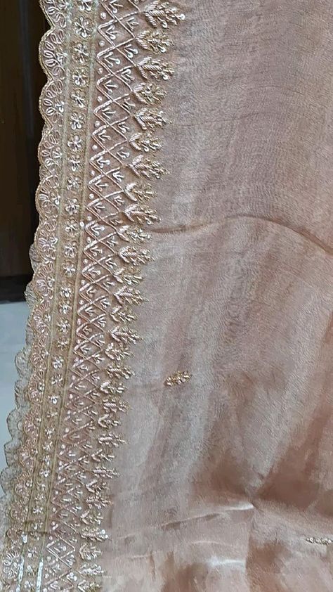 Tissue Silk Saree, Embroidery Fashion Detail, Simple Hand Embroidery Patterns, Latest Model Blouse Designs, Hand Beaded Embroidery, Saree Embroidery Design, Diy Embroidery Designs, Bead Embroidery Tutorial, Saree Designs Party Wear