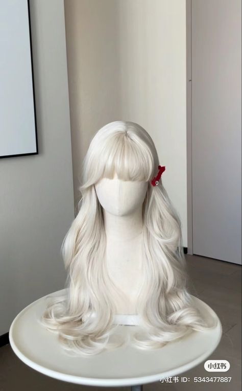 White Hair Wig, White Hair Queen Aesthetic, White Hair Princess Aesthetic, White Hair Long Aesthetic, Shifting Aesthetic, White Cosplay Wig, Hair Aesthetics, White Wig, Characters Inspiration