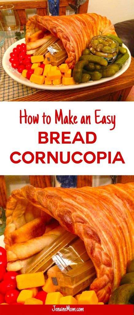 How to make an easy bread cornucopia for Thanksgiving! | JenuineMom.com Cornucopia Recipe, Thanksgiving Cornucopia Centerpiece, Bread Cornucopia, Bread Sculpture, German Chocolate Cake Cookies, Diy Bread, Mint Syrup, Thanksgiving Bread, Recipe Appetizers