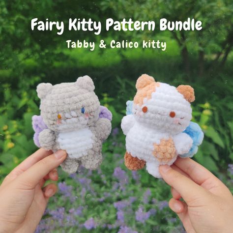 Fairy Kitty, Kitty Amigurumi, Cat Plushies, Kitty Pattern, Crochet Fairy, Easy Crochet Animals, Cat Amigurumi, Quick Crochet Patterns, Pola Amigurumi