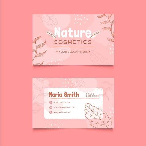 Cosmetic Business Cards, Beauty Procedures, Business Car, Salon Logo Design, Vector Nature, Beauty Business Cards, Poster Template Design, Vertical Business Cards, Salon Business Cards