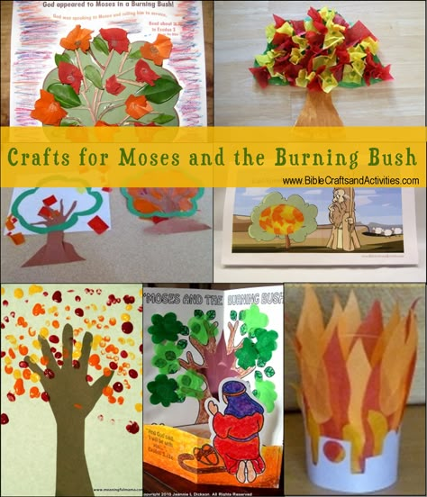 Crafts for Moses and the Burning Bush - www.BibleCraftsandActivities.com Moses Burning Bush Craft, Burning Bush Craft, Moses Burning Bush, Moses Craft, Moses And The Burning Bush, The Burning Bush, Bible Story Crafts, Preschool Bible, Burning Bush