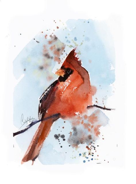 Northern Cardinal Original Watercolor Painting, Rede Bird Painting Art, Christmas Art, Bird Loose Style Painting Art #CardinalPainting #BirdLoverGift #CardinalWatercolour #WatercolorPainting #ChristmasGift #RedBirdPainting #BirdWatercoloour #OriginalPainting #RedBird #NorthernCardinal Cardinal Bird Painting, Watercolor Loose, Cardinal Painting, Red Cardinal Bird, Northern Cardinal, Painting Christmas, Cardinal Bird, Paint Inspiration, Blossoms Art