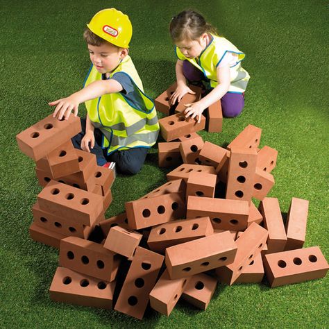 Foam Building Blocks, Engineering Design Process, Brick Construction, Foam Flooring, Construction Area, Kids Blocks, Woodworking Toys, Kindergarten Learning, Brick Colors