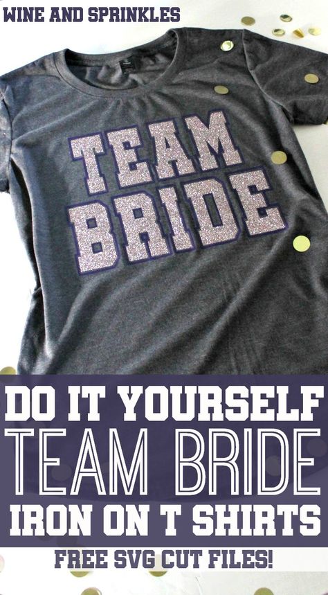 DIY HTV Iron On Sporty Team Bride T Shirts #svgfiles #teambride #diywedding Bridesmaid Proposal Diy, Holiday Party Inspiration, Budget Weddings, Bridesmaid Proposals, College Days, Winter Wedding Decorations, Winter Wedding Flowers, Outline Designs, Diy And Crafts Sewing