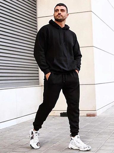 Joggers Set, Track Suit Men, Jogging Suit, Sweatshirt Set, Sports Suit, Drawstring Hoodie, Outfits Casual, Casual Hoodie, Hoodie Design