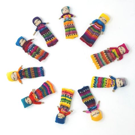 2-Inch Assorted Worry Dolls - Set of 10 Worry Dolls, Indian Village, Before Going To Bed, Going To Bed, Heart Quilt, Doll Sets, Bungalow Rose, Kids Bags, Little Gifts