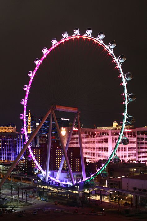 The High Roller observation wheel won't be free to ride, but it's free for a photo op! Las Vegas Ferris Wheel, High Roller Las Vegas, Las Vegas Neon, Las Vegas Photography, Fair Rides, Ferris Wheels, Las Vegas Vacation, Carnival Rides, High Roller