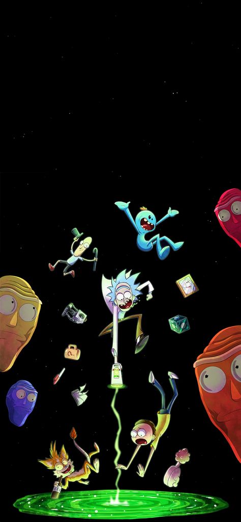 Rick E Morty, Rick And Morty Tattoo, Rick And Morty Image, Kaws Iphone Wallpaper, Rick And Morty Stickers, Rick And Morty Poster, Kaws Wallpaper, Vaporwave Wallpaper, Hype Wallpaper